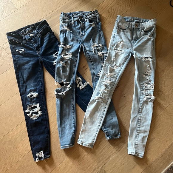 3 pairs American Eagle 000 jeans - Picture 1 of 3
